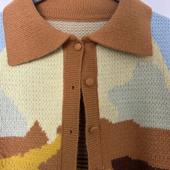 Colorful Women's Cropped Sweater - Picture 3 of 3